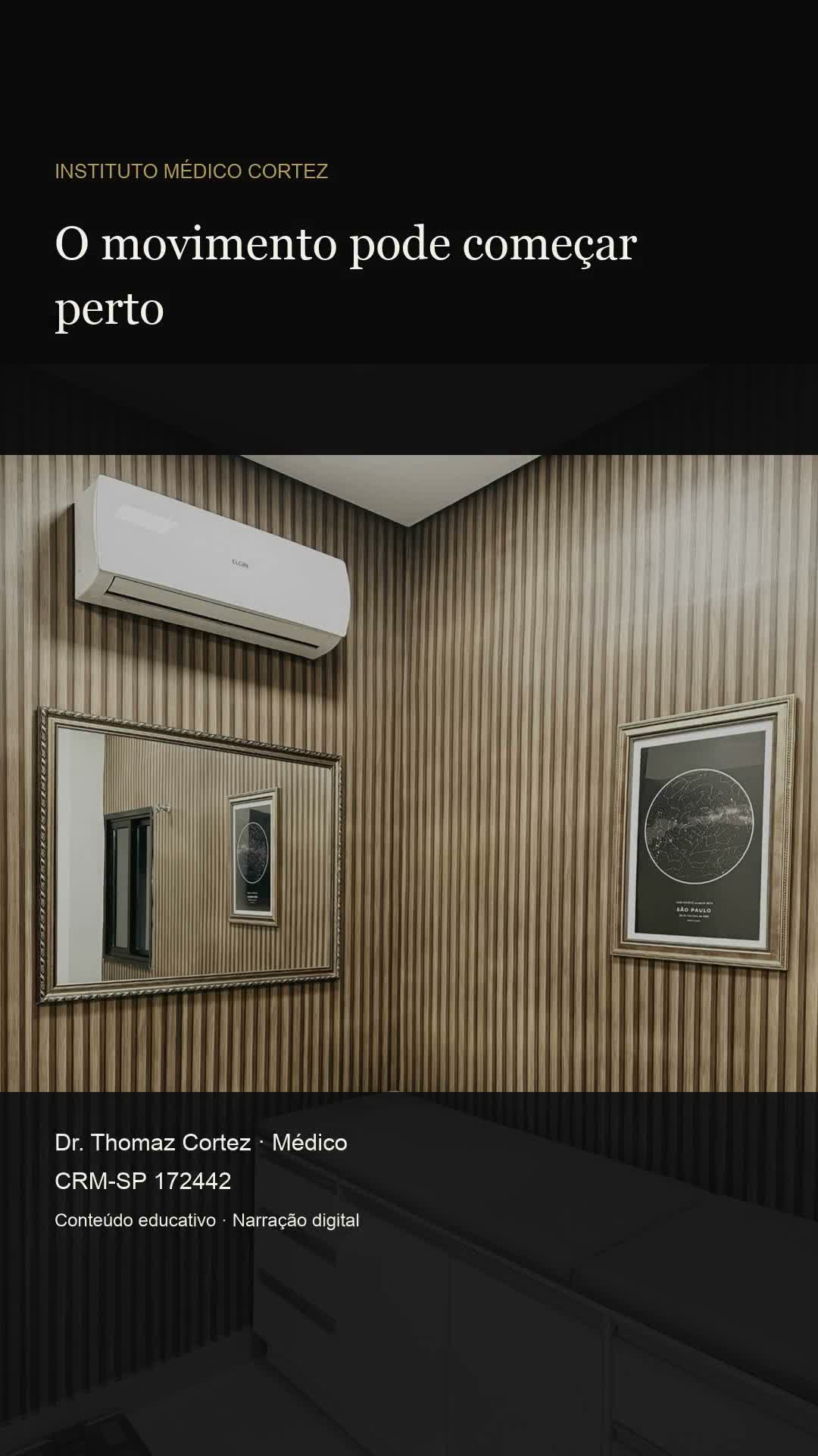 Capa original do Reel do Instituto Médico Cortez, com o tema da publicação; não representa paciente ou resultado de tratamento.