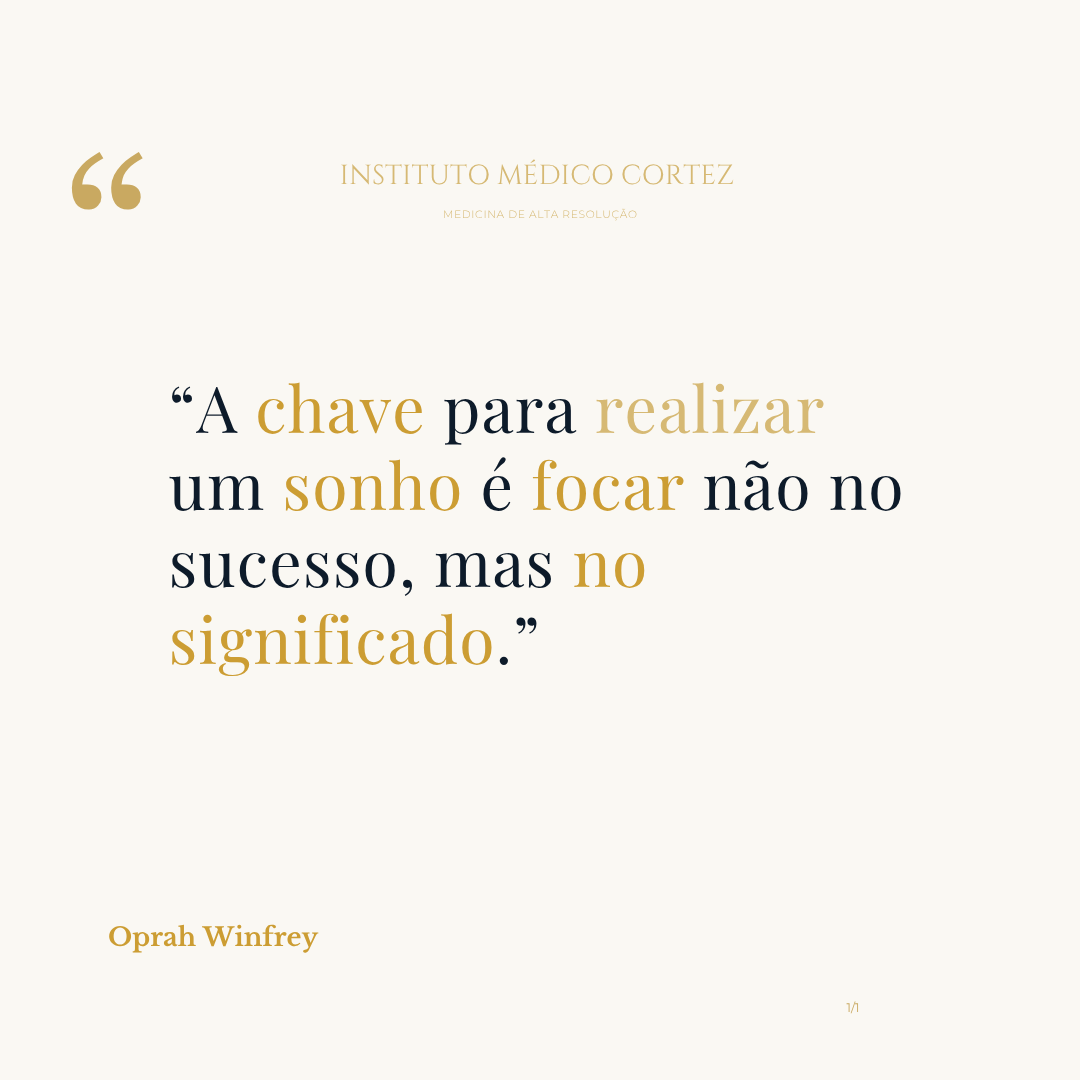 Arte original publicada no Instagram, com reflexão sobre sonhos e significado atribuída a Oprah Winfrey.
